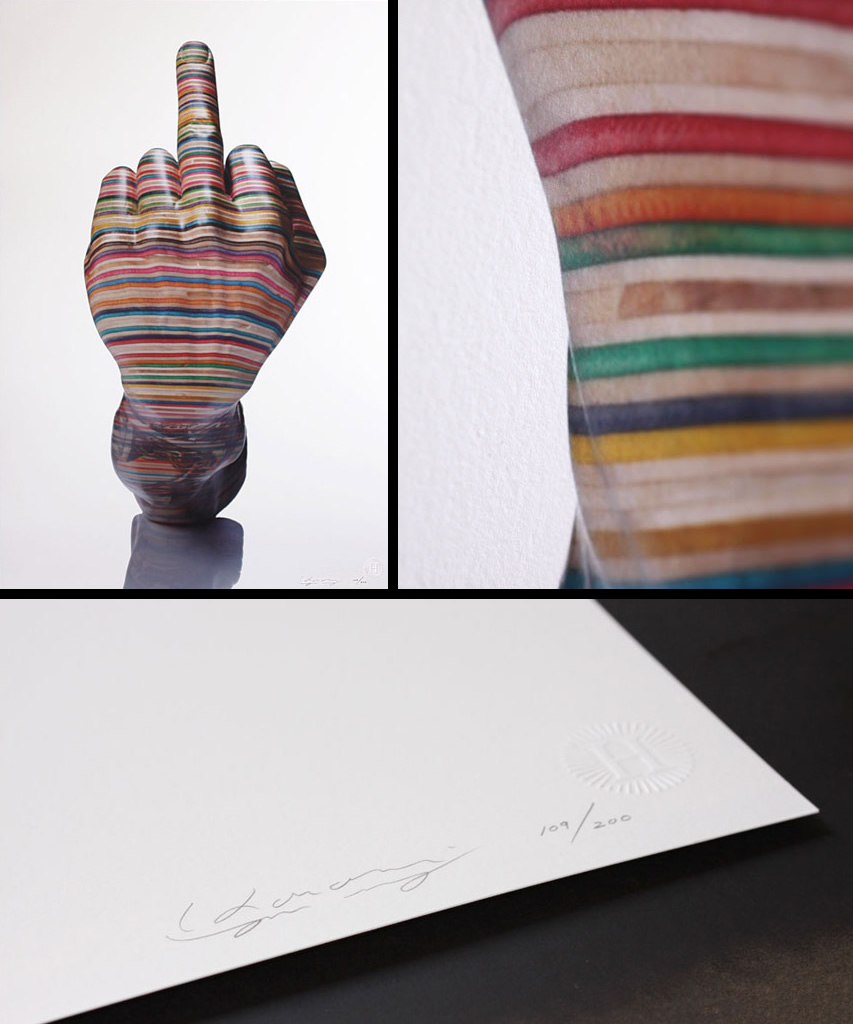 Haroshi - Signed Limited Edition Middle Finger Print