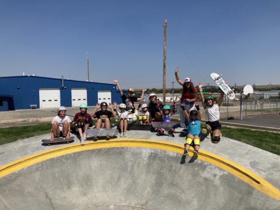group at skatepark