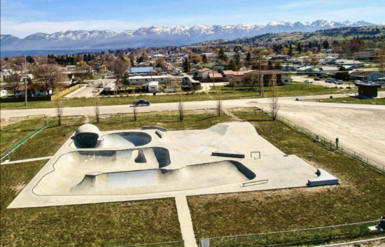 aerial view of Polson Skatepark